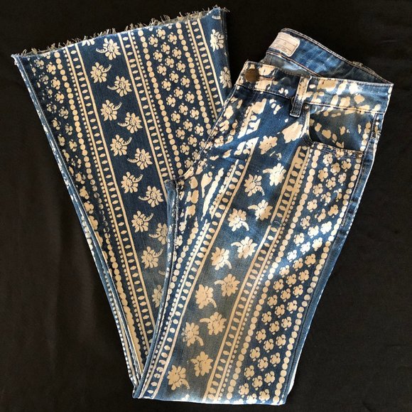 Rare Free People Bali Mantra Flare Jeans Sz 26 - Picture 8 of 16
